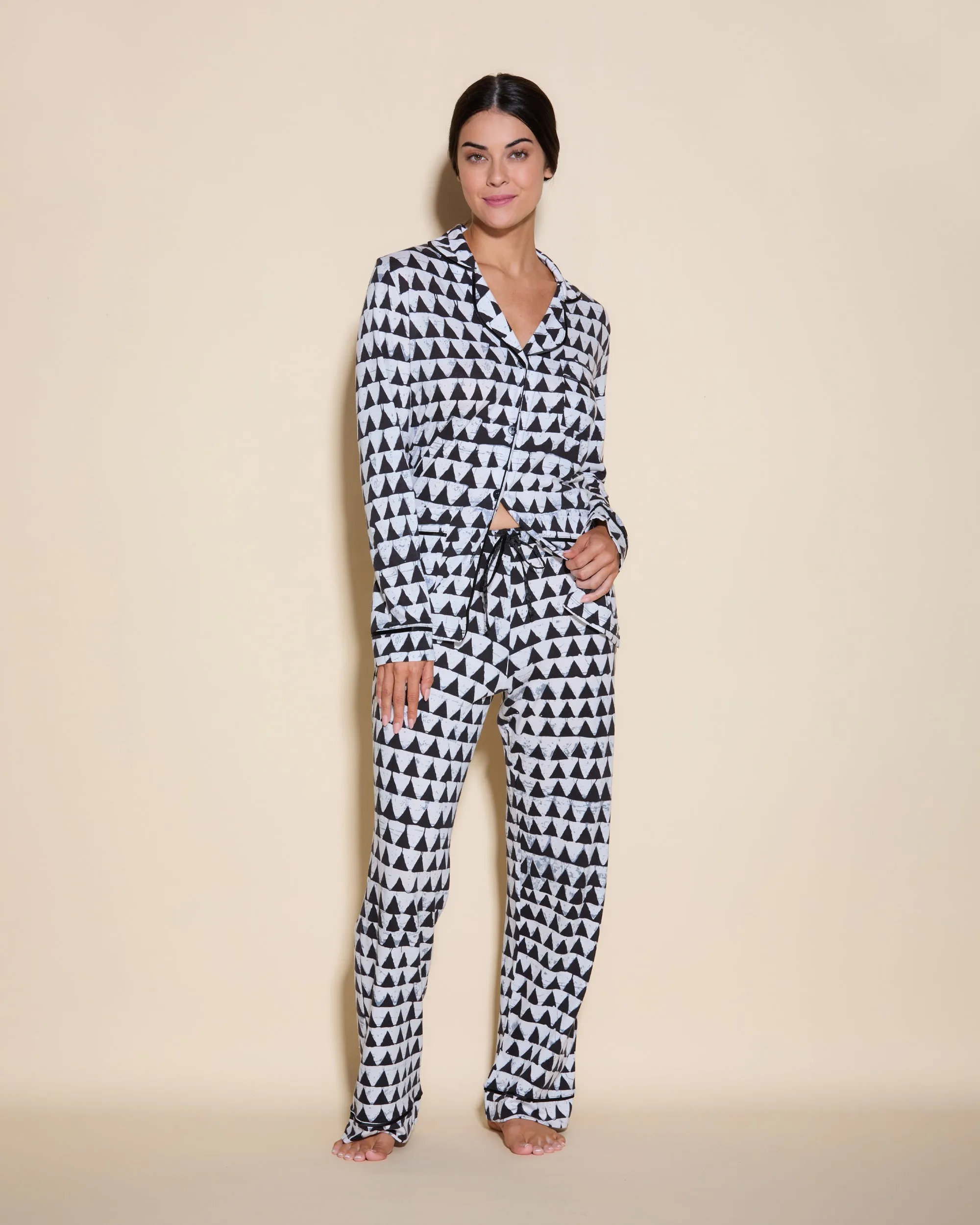 3 Pockets Long Sleeve Top & Pant Pajama Set