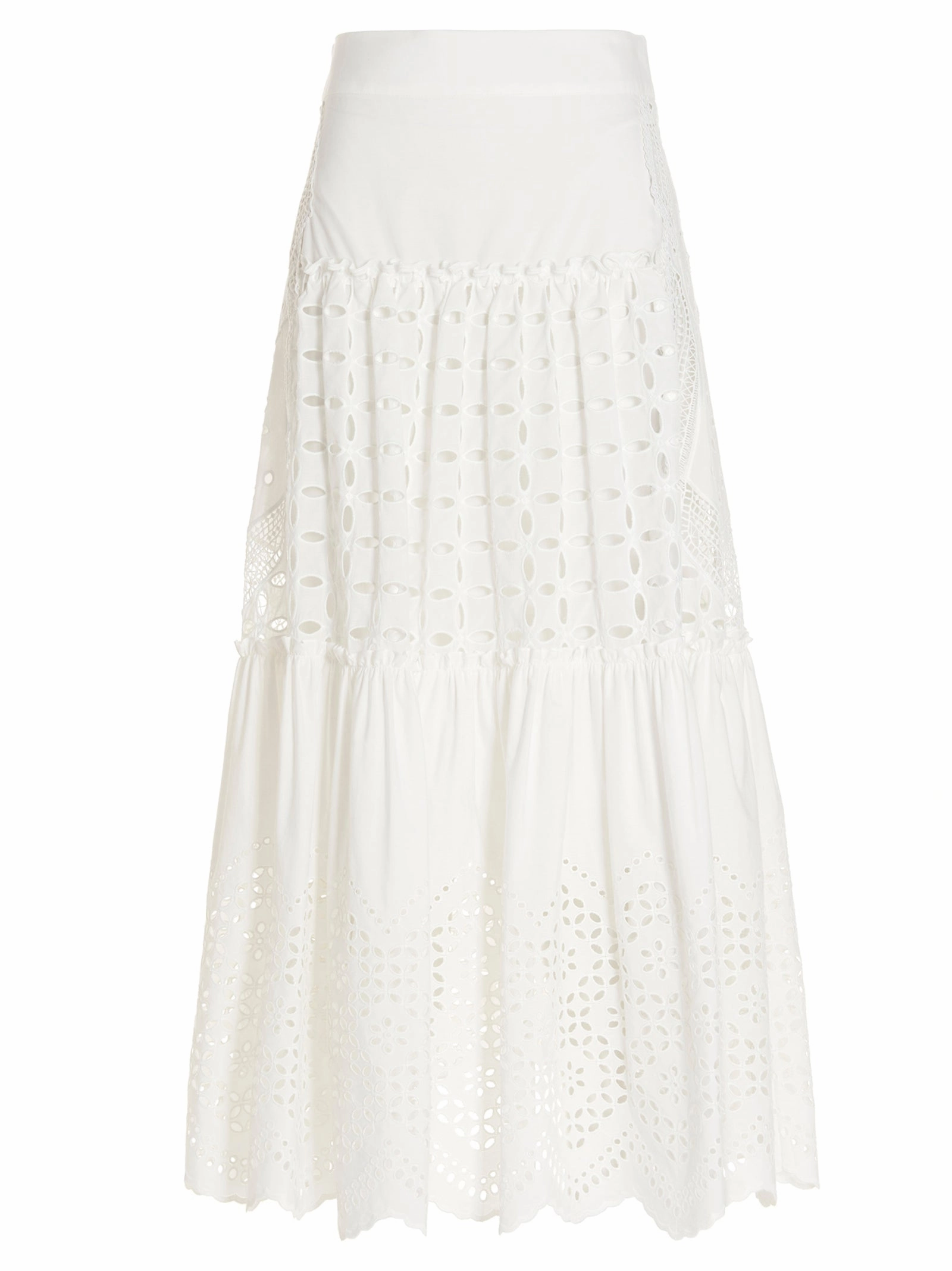 Alberta Ferretti High Waist Tiered Skirt