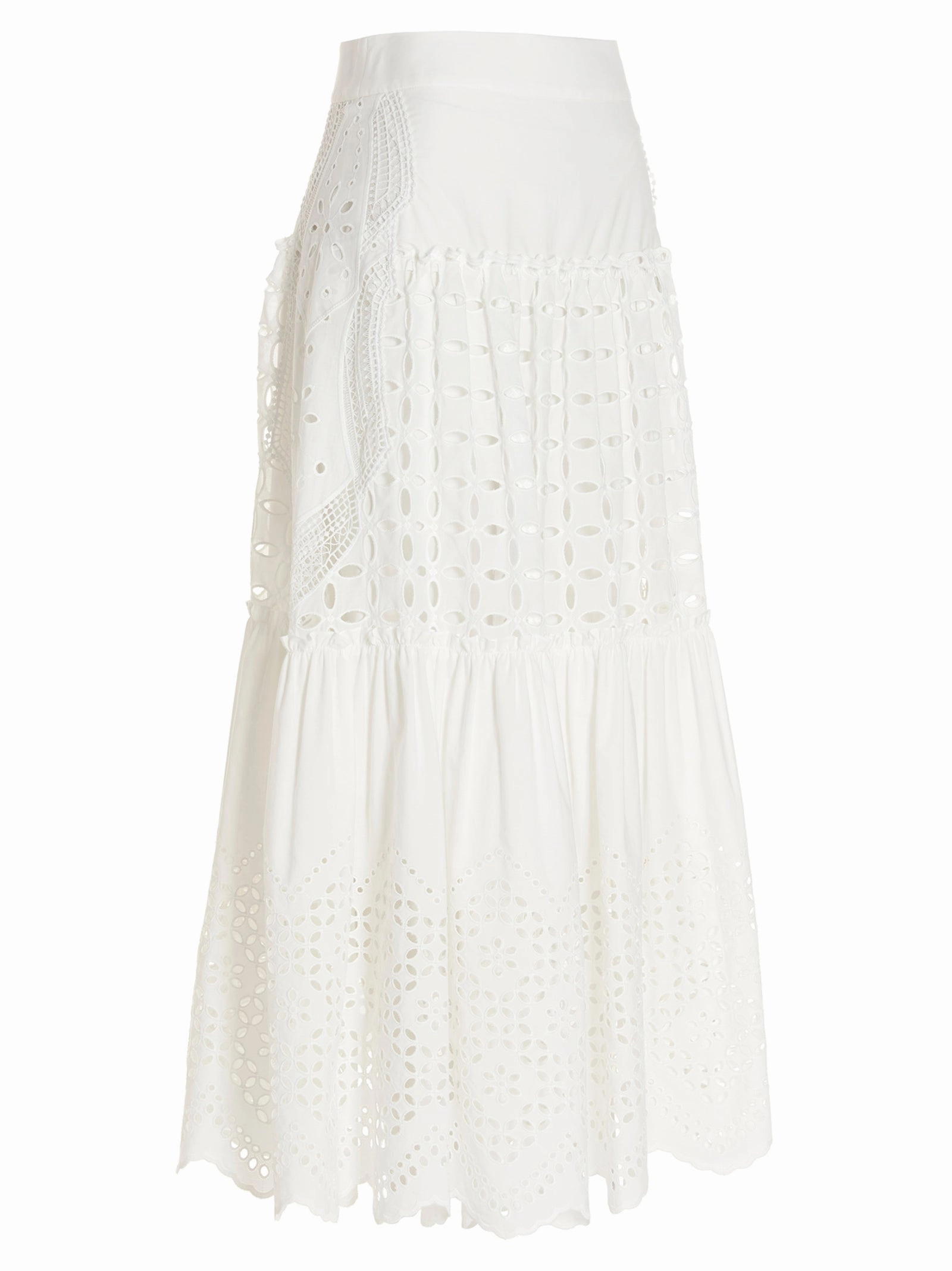 Alberta Ferretti High Waist Tiered Skirt