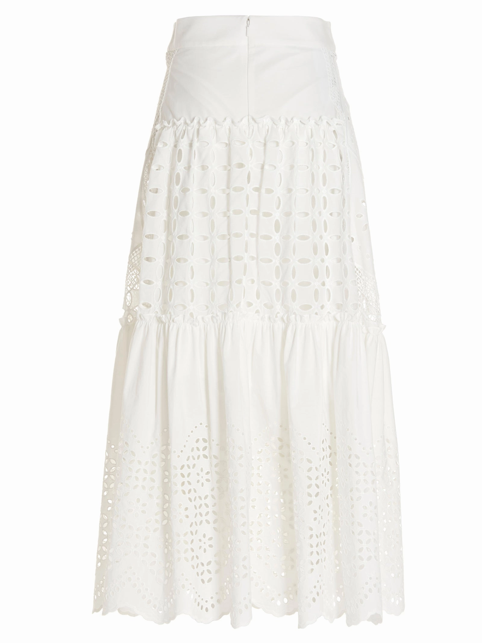 Alberta Ferretti High Waist Tiered Skirt