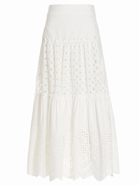 Alberta Ferretti High Waist Tiered Skirt
