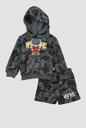 Baby Boys 0-12M Hype Bear Graphic Sweatshirt and Sweatshorts