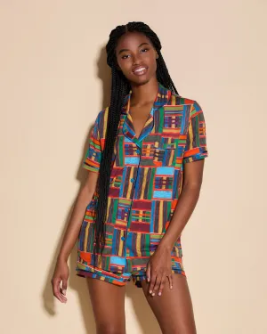 Conjunto De Pijama Con Camisa De Manga Corta Y Pantalones Cortos