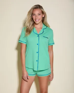 Conjunto De Pijama Con Camisa De Manga Corta Y Pantalones Cortos