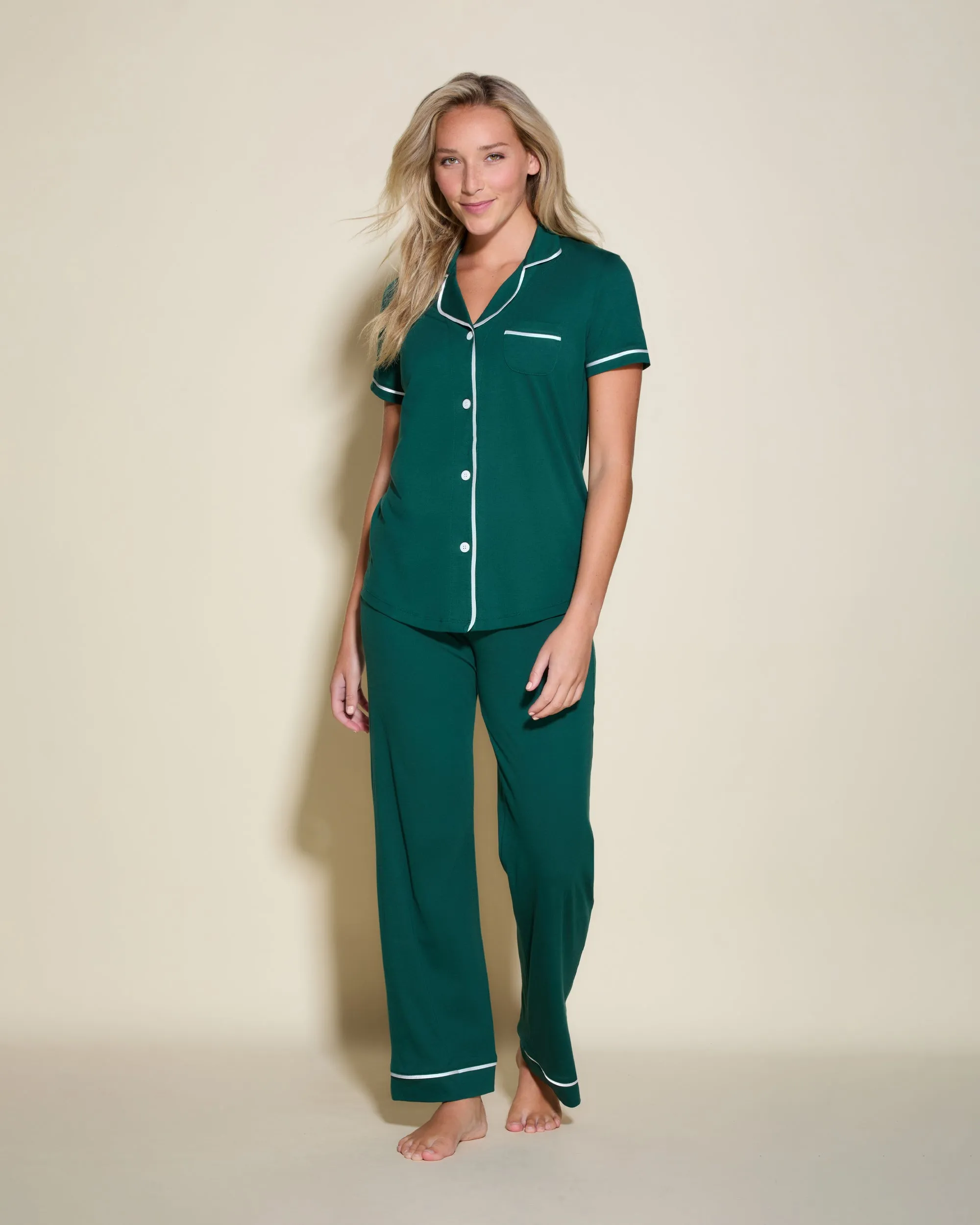 Conjunto De Pijama Con Camisa De Manga Corta Y Pantalones