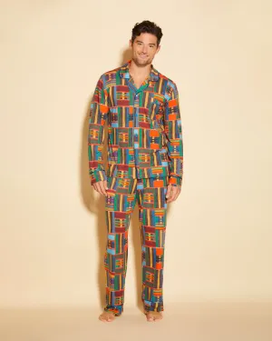Conjunto De Pijama Para Hombre Clásico Con Camisa De Manga Larga Y Pantalones