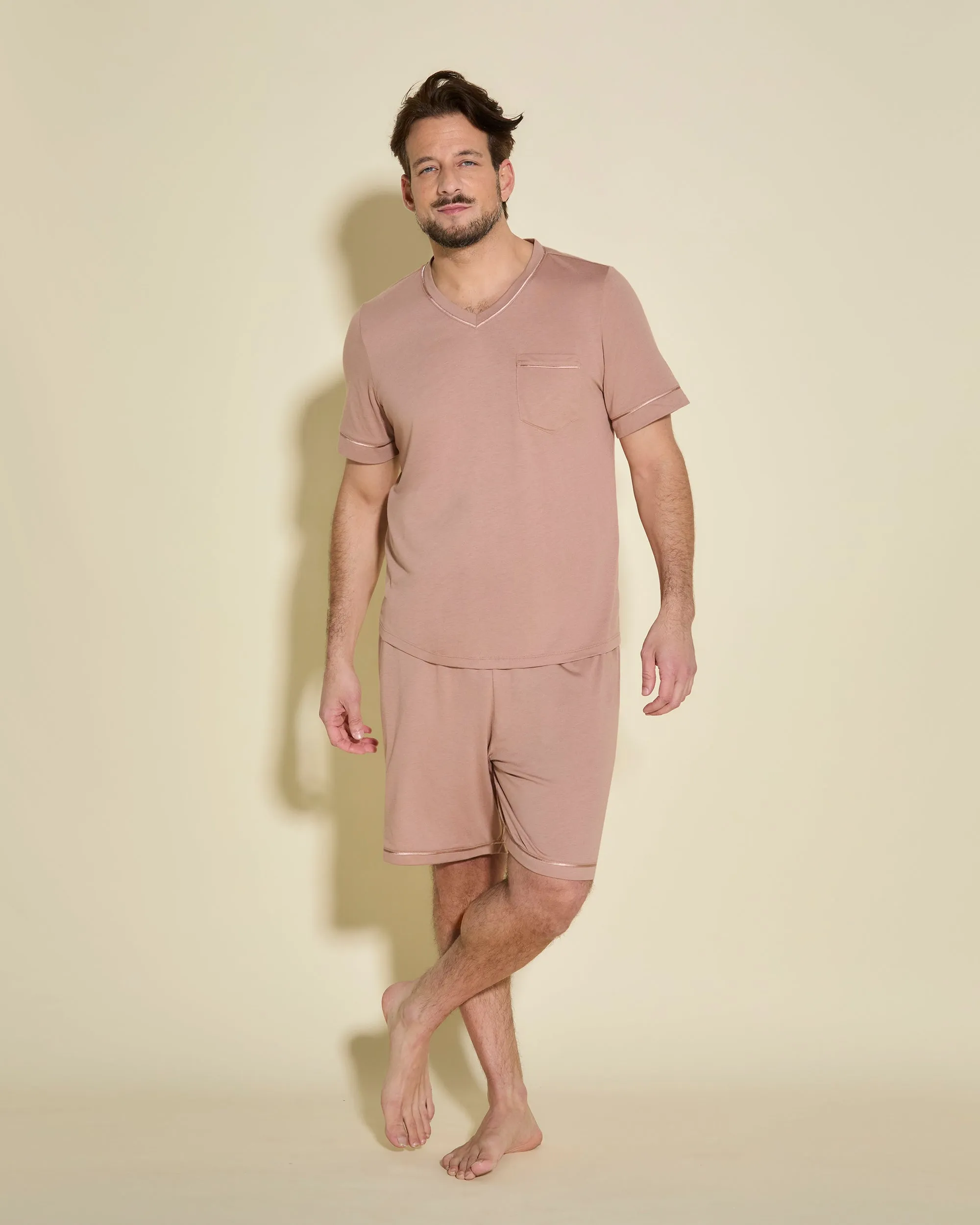 Ensemble Pyjama Haut À Manches Courtes Et Short Pour Hommes