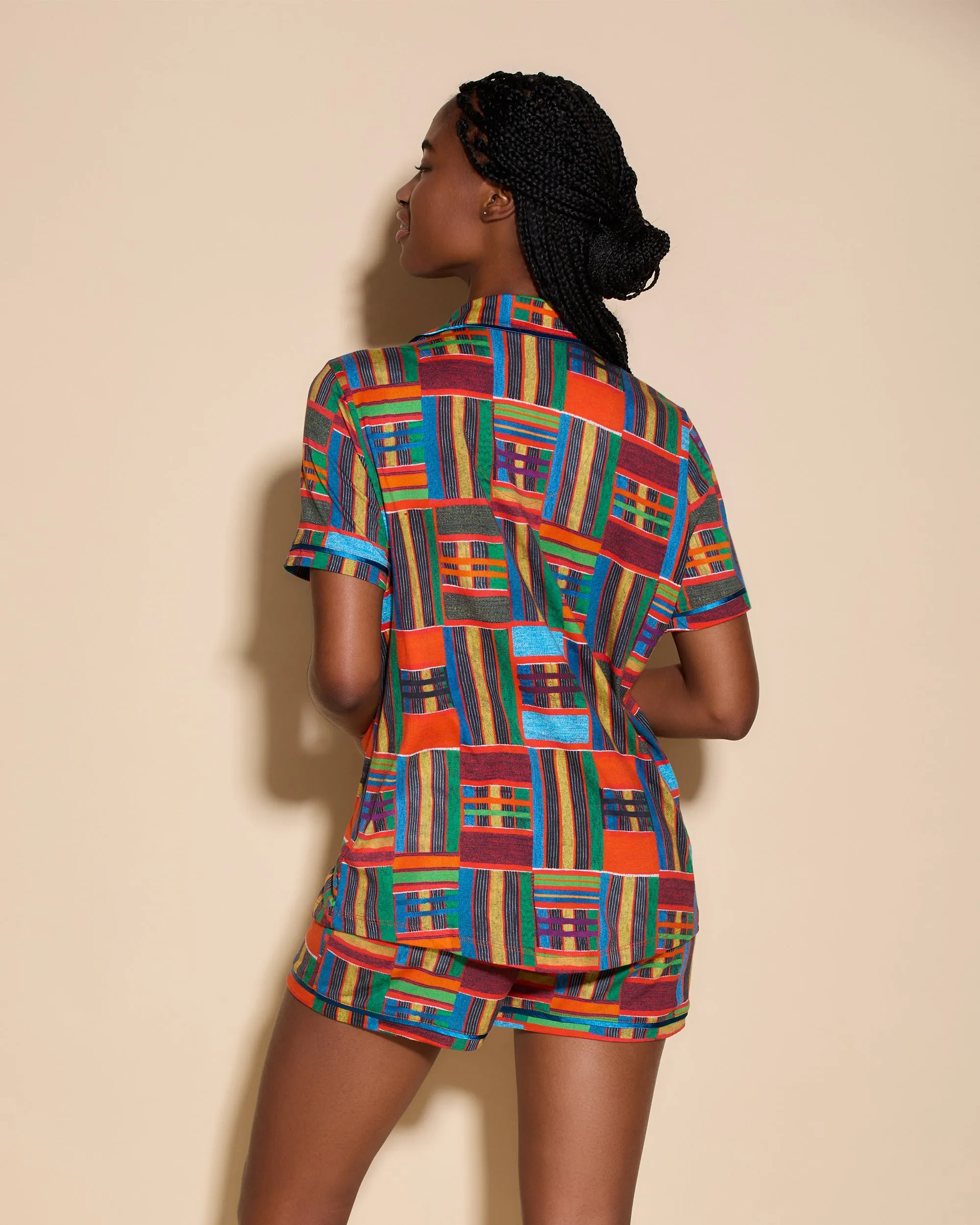 Kurzärmeliges Top & Boxer Pyjama-Set