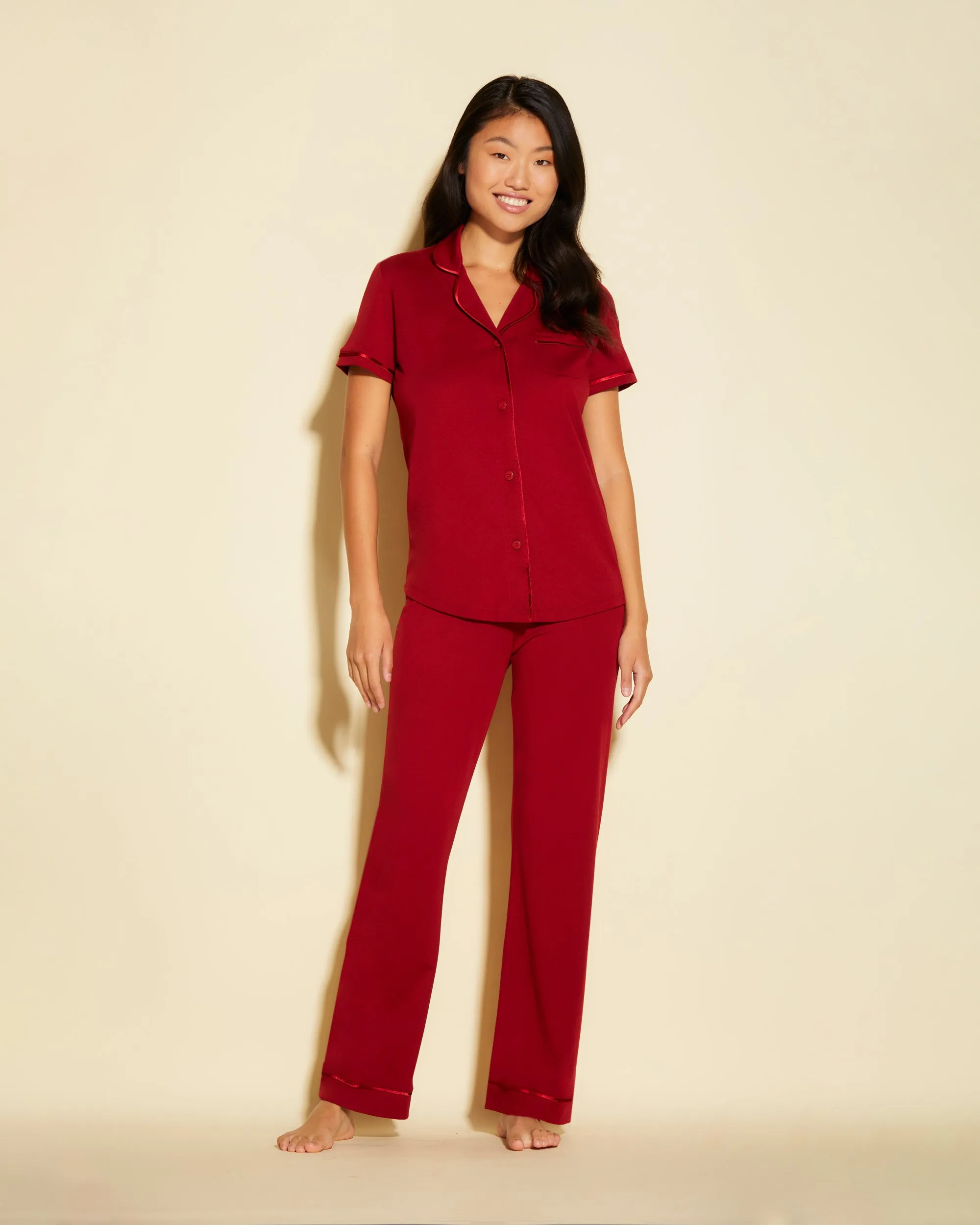 Kurzärmeliges Top & Hose Pyjama-Set