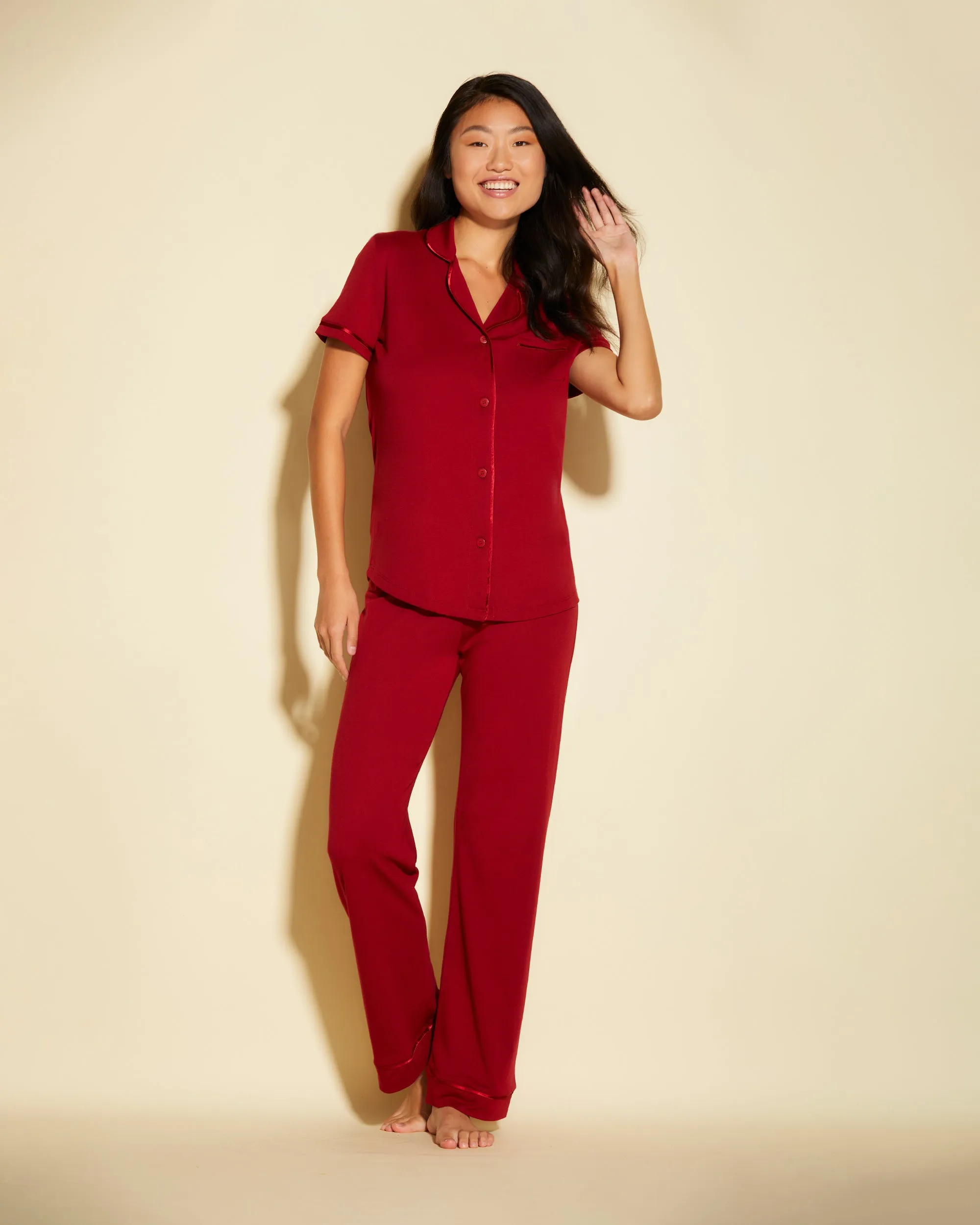 Kurzärmeliges Top & Hose Pyjama-Set