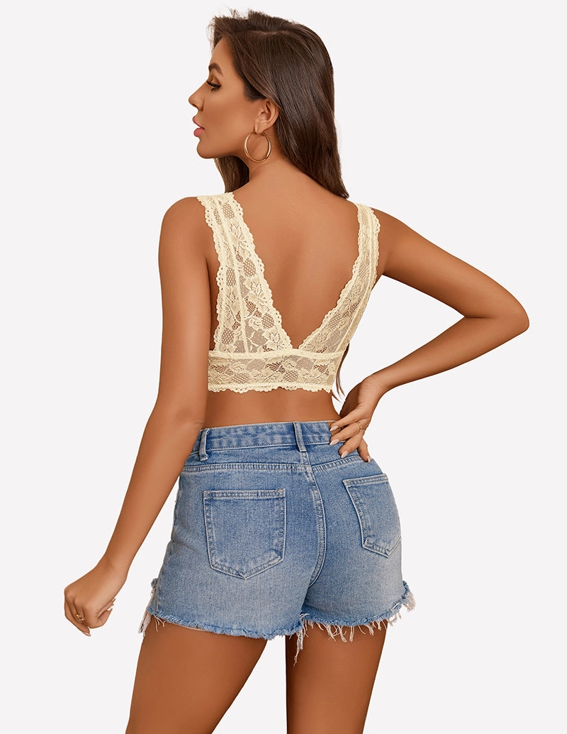 Lace Bra Non Padded Longline Bralette