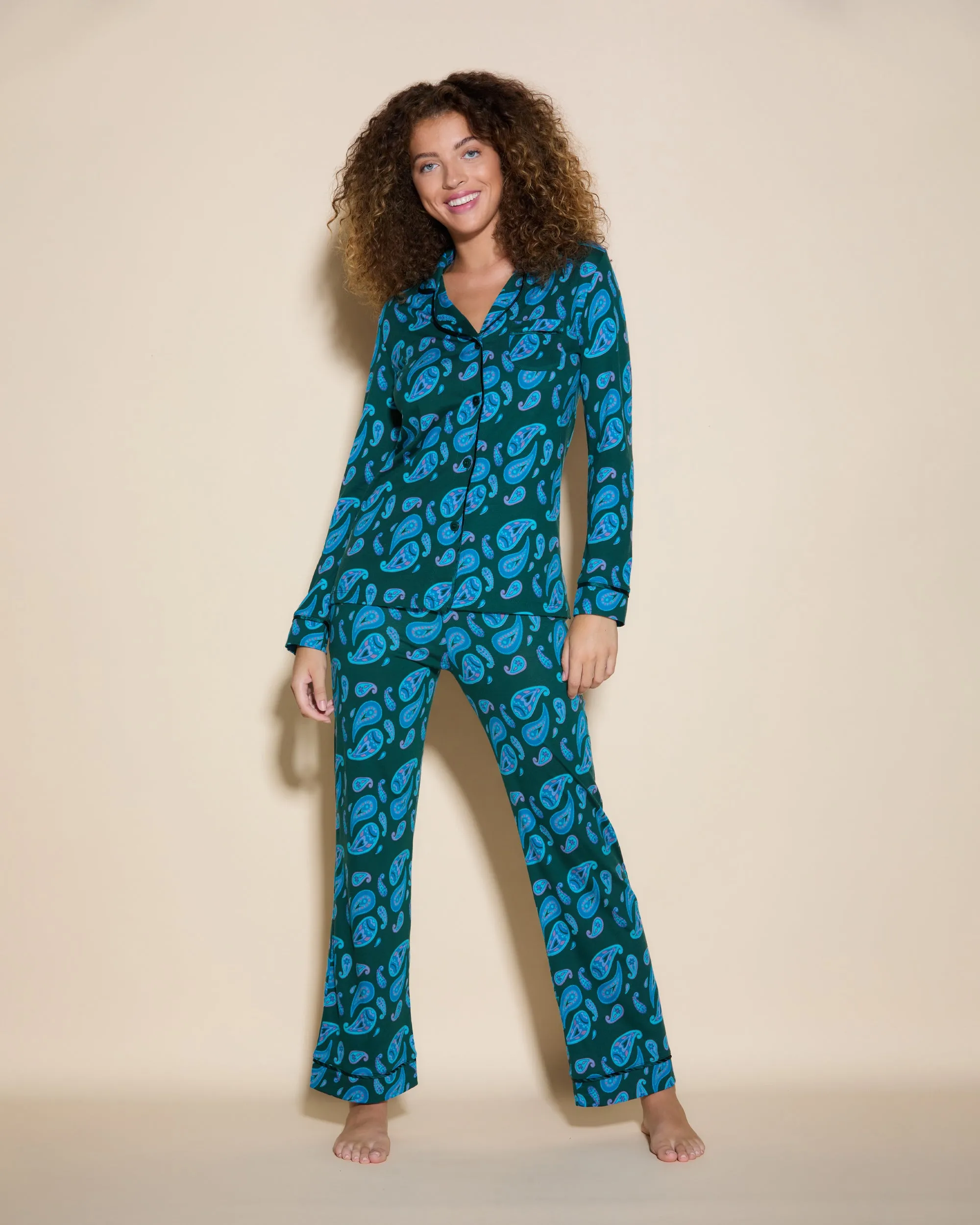 Langärmeliges Top & Hose Pyjama-Set