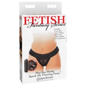 Pipedream - Fetish Fantasy Series Hanky Spank Me Plus Size Vibrating Panties (Black)