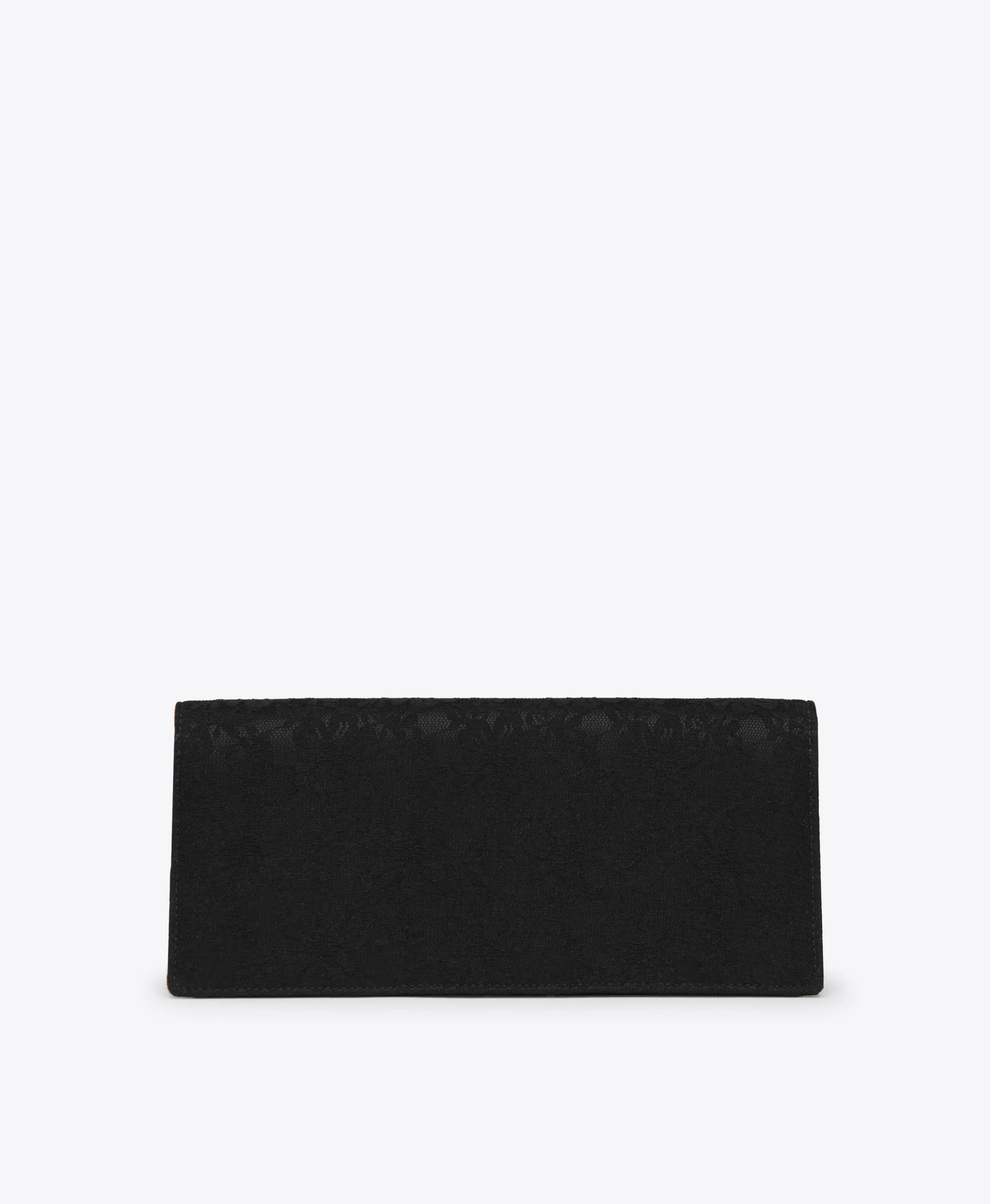Vivien Black Lace Satin  Clutch Bag